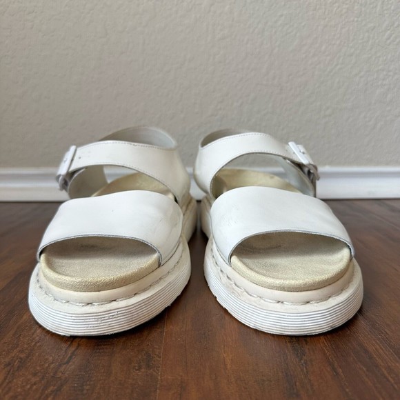 DR. MARTENS Romi Chunky Platform Ankle Strap Sandal White Patent Leather - Picture 5 of 12